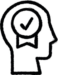 Aufkleber - head check mark vector icon in grunge style