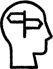 Aufkleber - head signboard vector icon in grunge style