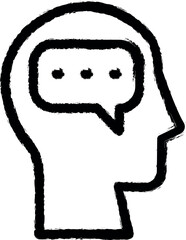 Aufkleber - head chat vector icon in grunge style
