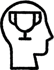 Poster - head winner cup vector icon in grunge style