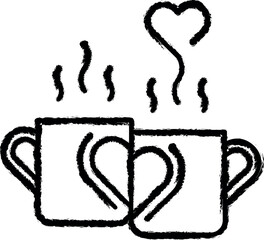 Aufkleber - Paired glasses, heart, smoke, heart vector icon in grunge style