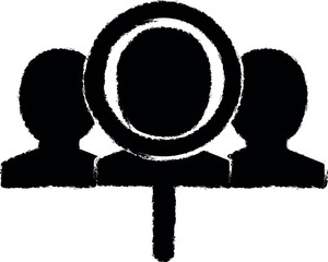 Aufkleber - search team, magnifier, business vector icon in grunge style