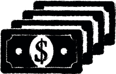 Aufkleber - usd, dollar, money, business vector icon in grunge style