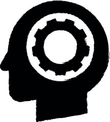 Aufkleber - worker, setting, business, man vector icon in grunge style