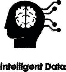 Poster - had, brain, scheme vector icon in grunge style