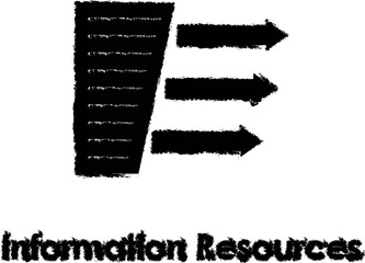 Aufkleber - information resources, arrow vector icon in grunge style