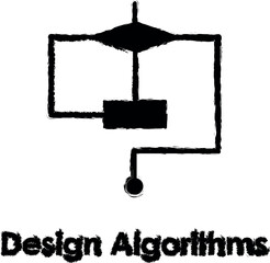 Aufkleber - line, rectangle, algorithms vector icon in grunge style