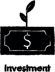 Aufkleber - bill, usd, sprout vector icon in grunge style