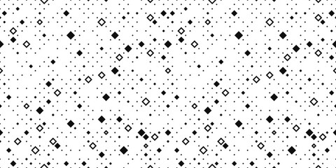 Poster - Abstract pattern with small squares and pixels. Black dots on white background.