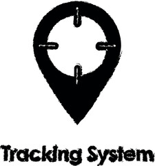 Aufkleber - pin, target, tracking system vector icon in grunge style