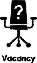 Aufkleber - office chair, question, vacancy vector icon in grunge style