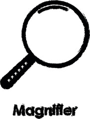 Aufkleber - magnifier vector icon in grunge style