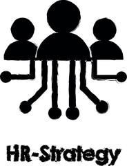 Aufkleber - hr, worker, circuit vector icon in grunge style