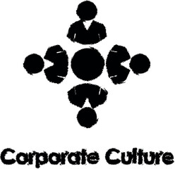 Poster - workers, circle, corporate culture vector icon in grunge style