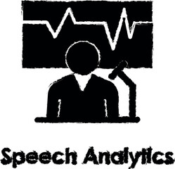Aufkleber - board, chart, speech analytics, manager vector icon in grunge style