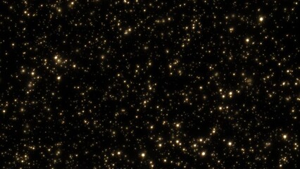 Wall Mural - looping animated christmas background of golden light particles falling on black background