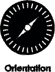 Aufkleber - compass, orientation vector icon in grunge style