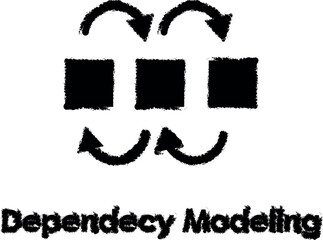 Aufkleber - dependency modeling vector icon in grunge style