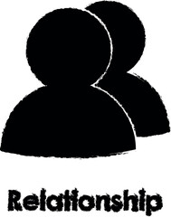 Poster - users, relationship vector icon in grunge style