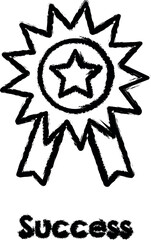 Aufkleber - medal, star vector icon in grunge style