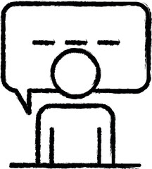 Aufkleber - job interview line vector icon in grunge style