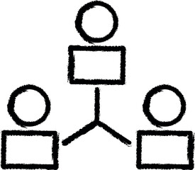 Aufkleber - communication of business people line vector icon in grunge style