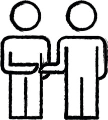 Aufkleber - cooperation of colleagues line vector icon in grunge style
