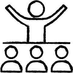 Aufkleber - Communication, conference, group vector icon in grunge style