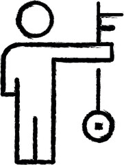 Aufkleber - Employee, human, key vector icon in grunge style