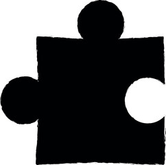 Poster - puzzle vector icon in grunge style