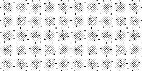 Poster - Abstract pattern with small squares and pixels. Black dots on white background. 