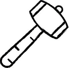 Poster - Carpentry, mallet line vector vector icon in grunge style