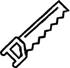 Poster - Carpentry, saw line vector vector icon in grunge style