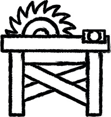 Poster - Carpentry, sawmill line vector vector icon in grunge style
