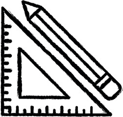 Poster - Carpentry, pencil line vector vector icon in grunge style