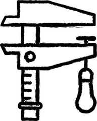 Poster - Carpentry, measuring line vector vector icon in grunge style