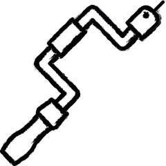 Poster - Carpentry, hand drill line vector vector icon in grunge style