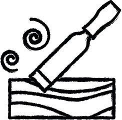 Aufkleber - Carpentry, chisel line vector vector icon in grunge style