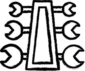 Poster - Carpentry, spanner line vector vector icon in grunge style