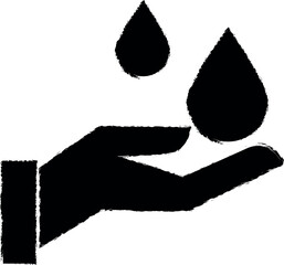 Poster - Charity, drop vector icon in grunge style