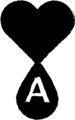 Poster - Charity, heart vector icon in grunge style