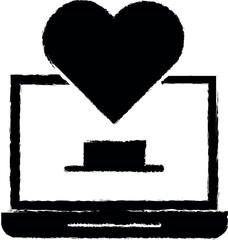 Aufkleber - Charity, computer vector icon in grunge style