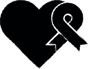 Poster - Charity, aids vector icon in grunge style