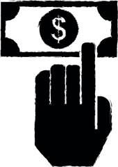 Poster - Charity, business vector icon in grunge style