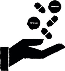 Aufkleber - Charity, drug vector icon in grunge style