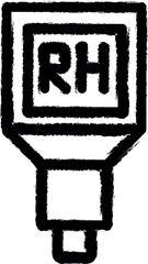 Aufkleber - Rh meter, chemistry vector icon in grunge style