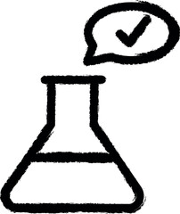 Aufkleber - Flask, chemistry, check mark vector icon in grunge style