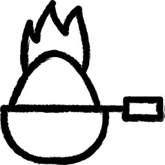 Poster - Spoon, powder, fire vector icon in grunge style