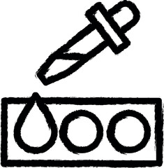 Aufkleber - Pipette, glass vector icon in grunge style