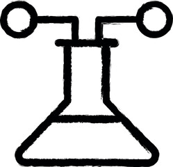 Aufkleber - Flask, molecule vector icon in grunge style